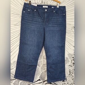 NWT Nine West Dark Blue Chrystie Capri Jeans 38x23
